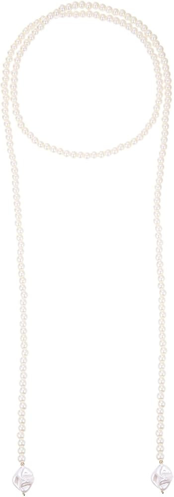 50IN Charm Long Pearl Necklace for Women - 1920s Vintage Beaded Costume Jewelry - Non Tarnish Pea... | Amazon (US)