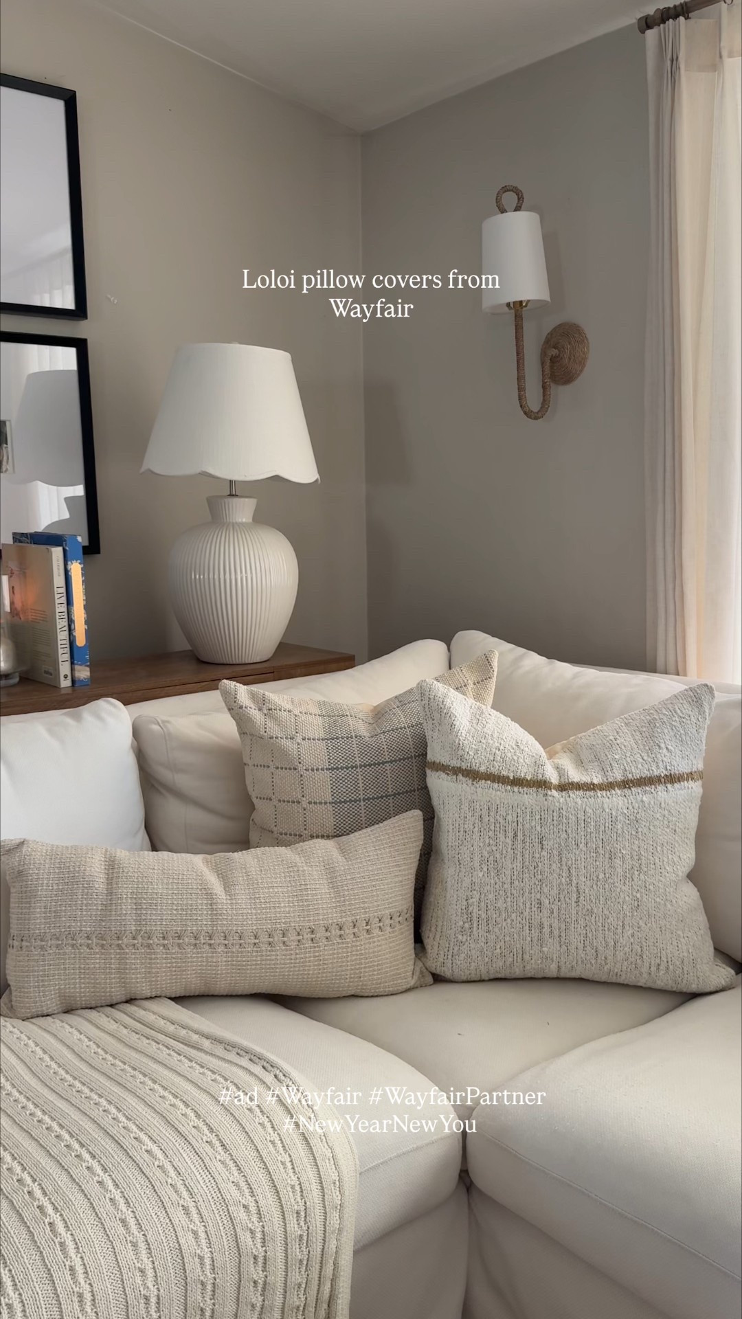 Refreshing our living room for the new year with these loloi pillow covers from @wayfair ! Perfect refresh for the space!!  #ad #Wayfair #WayfairPartner #NewYearNewYou