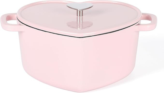 Martha Stewart Heart Shaped 4-Quart Enamel Cast Iron Dutch Oven - Pink | Amazon (US)