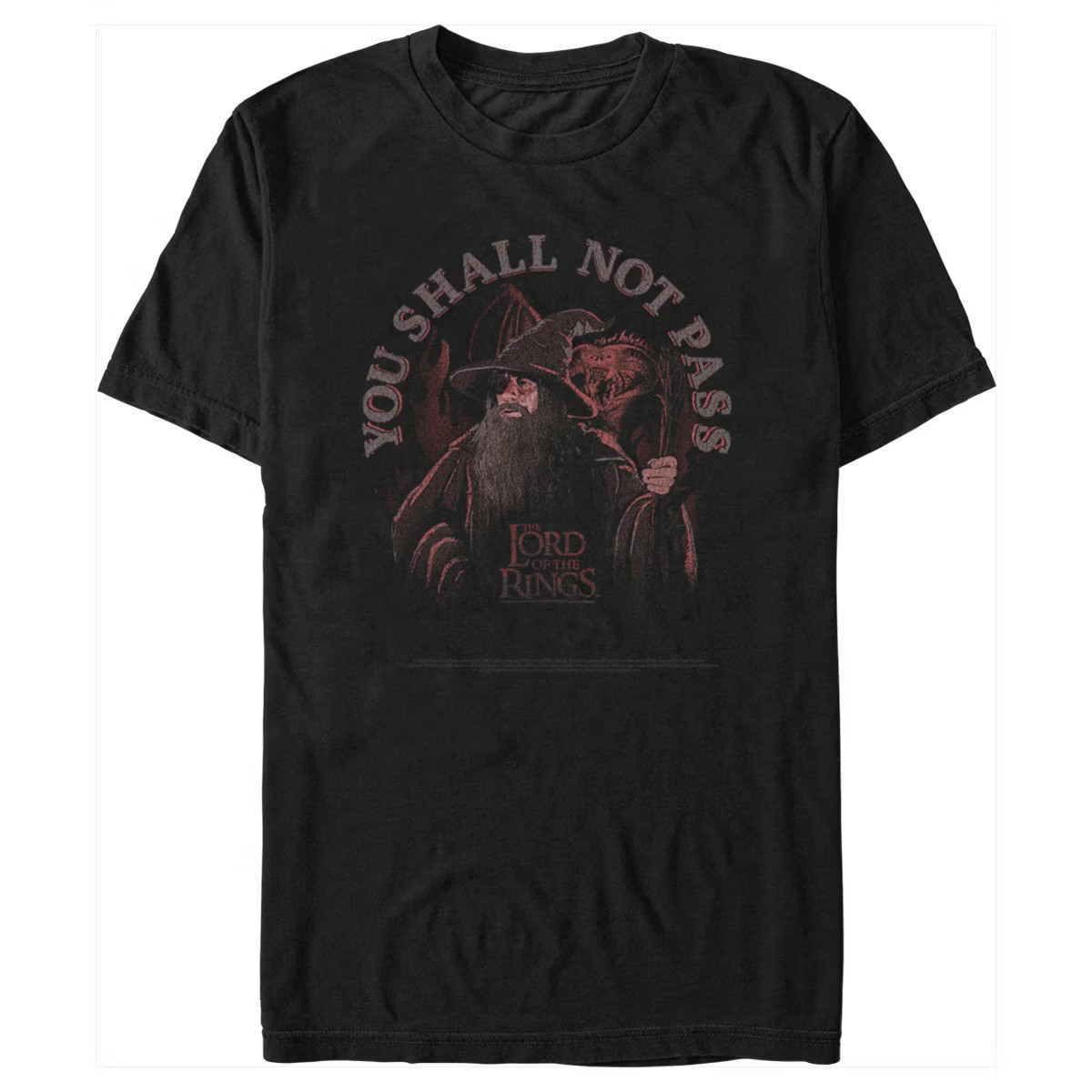 Men's Lord of the Rings Fellowship of the Ring Gandalf You Shall Not Pass T-Shirt | Target