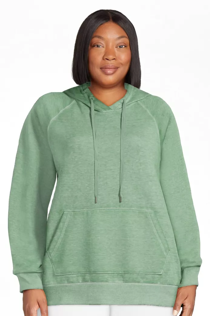 Time and Tru Women's Garment Washed Pullover Hoodie 