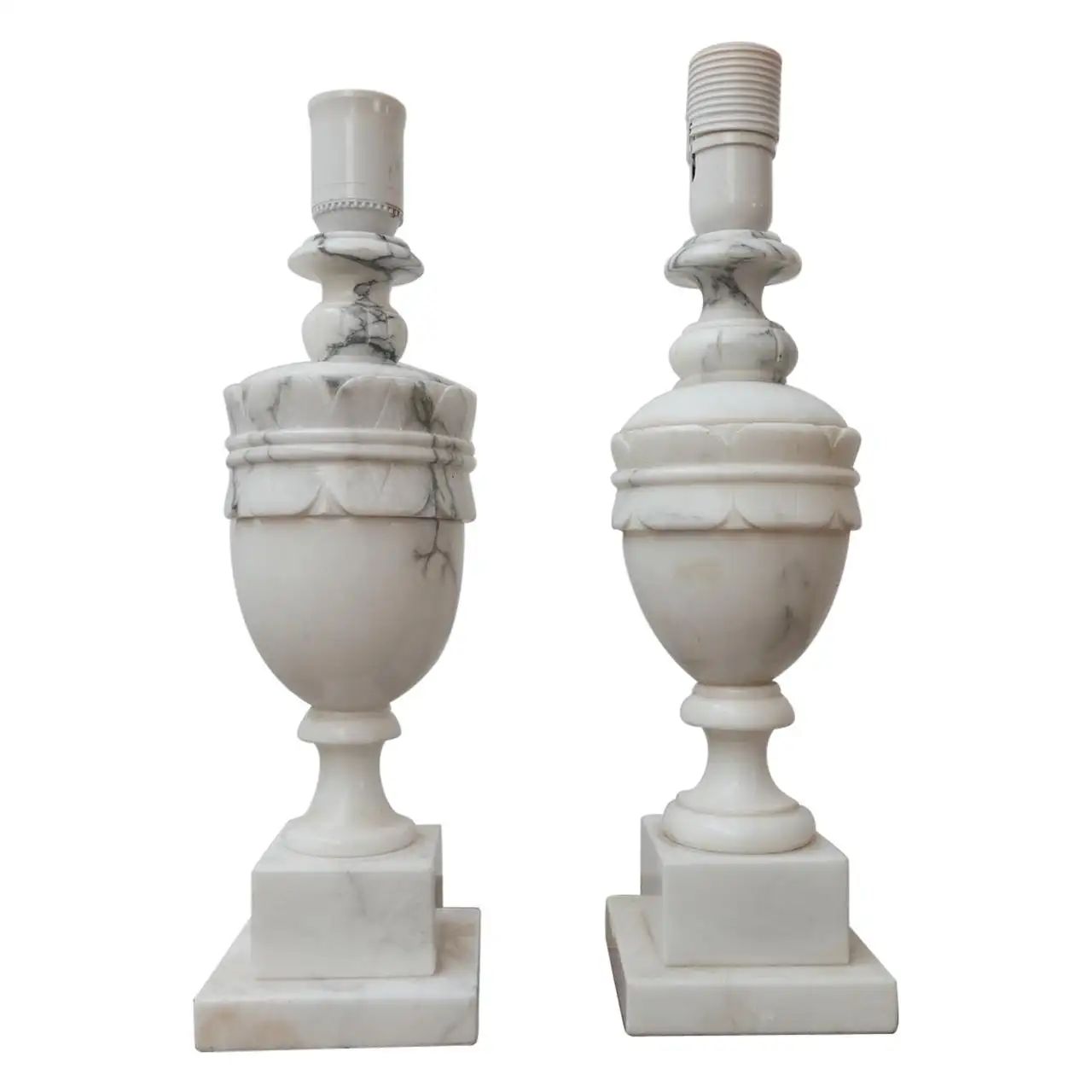 Marble Near-Pair of Mid-Century Swedish Marble Table Lamps For Sale at 1stDibs | 1stDibs