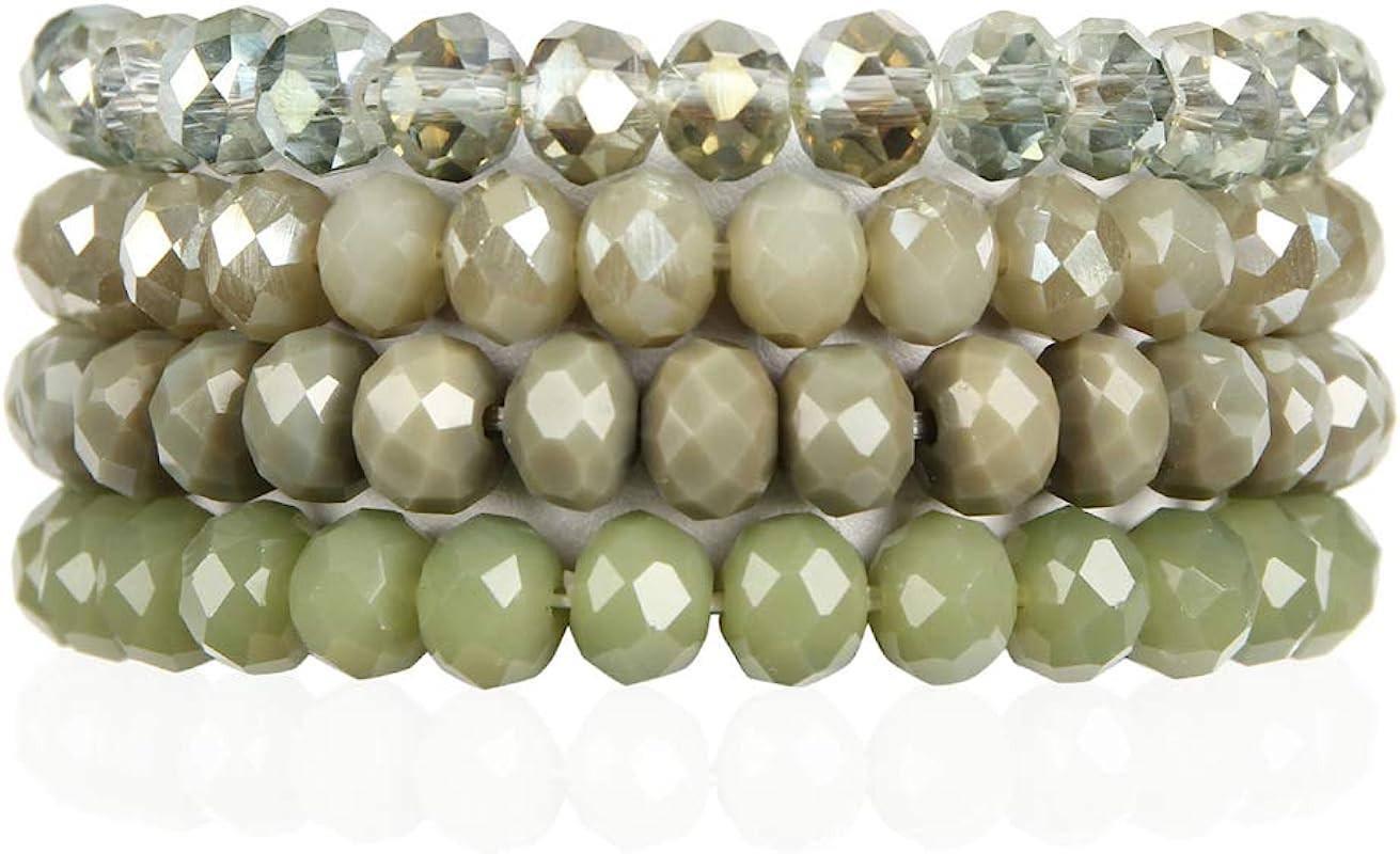 Bohemian Multi-Layer Beaded Stacking Bracelet - Versatile Stretch Strand Statement Wrap Slip-on Cuff | Amazon (US)