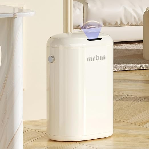 MRBIN Automatic Adsorption Metal Trash Can for Bathroom, Touchless Garbage Bin with Lid, 4.8 Gall... | Amazon (US)