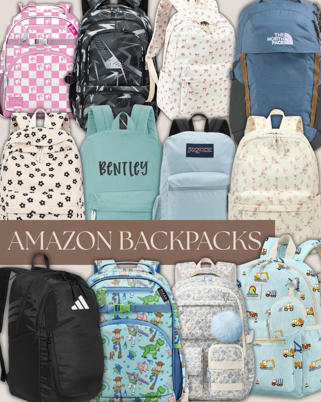 Amazon Backpacks for Every Age 🎒 Shop the cutest and most practical Amazon backpacks for preschool, elementary, middle school, high school, and college. From girls' floral backpacks and boys' character designs to sporty Adidas, Jansport, and The North Face picks, these are durable, stylish, and perfect for back-to-school. Save this post for your school shopping and follow me for more Amazon finds! #AmazonFinds #BackToSchool #AmazonBackToSchool #SchoolBackpacks #KidsBackpacks #CollegeEssentials #AmazonFavorites #LTKBackToSchool 

 
