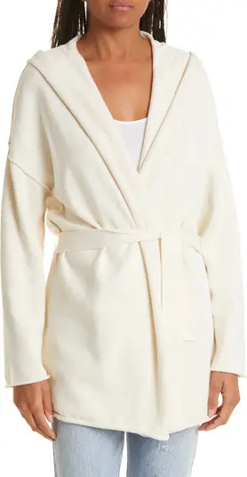 Hooded Tie Waist Cotton & Cashmere Cardigan | Nordstrom