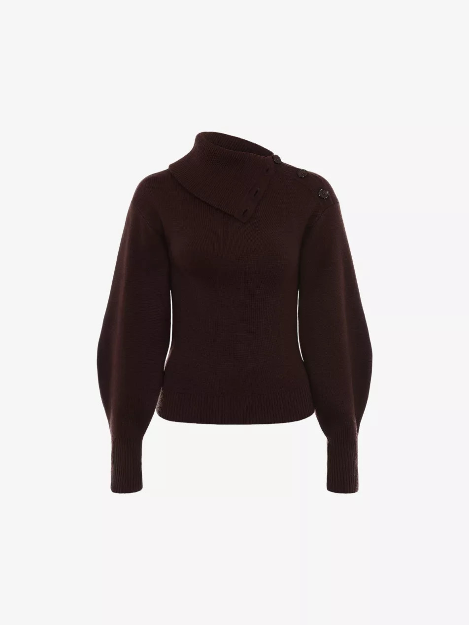 Adelita fold-neck knitted jumper | Selfridges