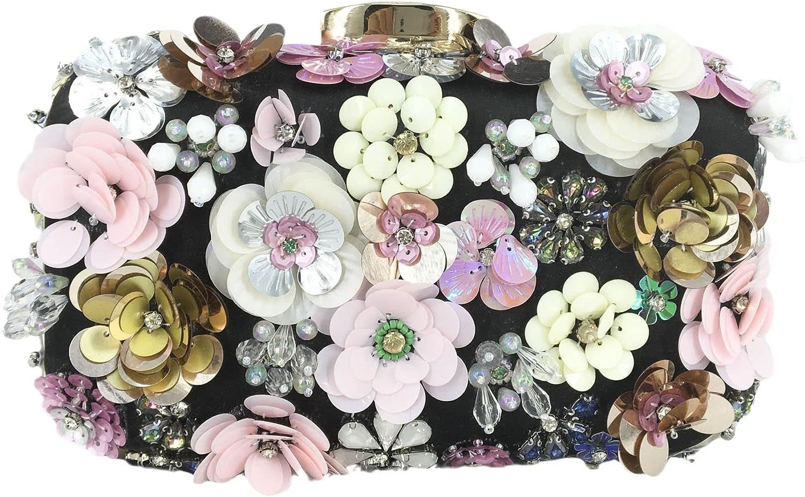 Vintage Women Flower Clutch Purse Evening Bags and Clutches Bridal Wedding Party Handbags | Amazon (US)