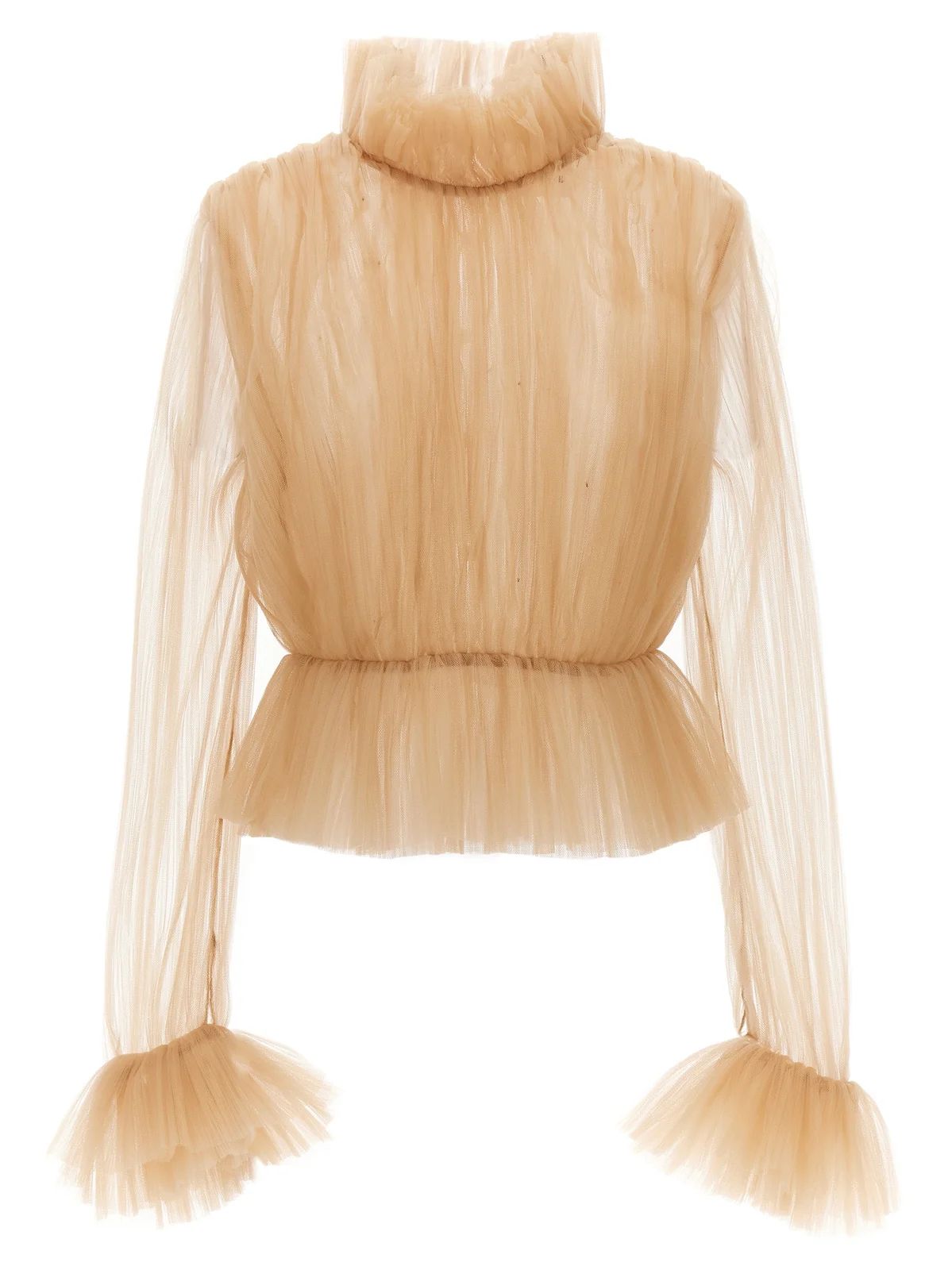 Khaite Pleated Transparent Tulle Top | Cettire Global