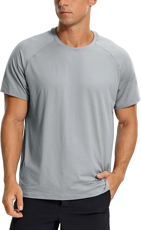 CRZ YOGA Men's Workout Short Sleeve T-Shirt Quick Dry Gym Athletic Running Stretchy Tee Shirts To... | Amazon (US)