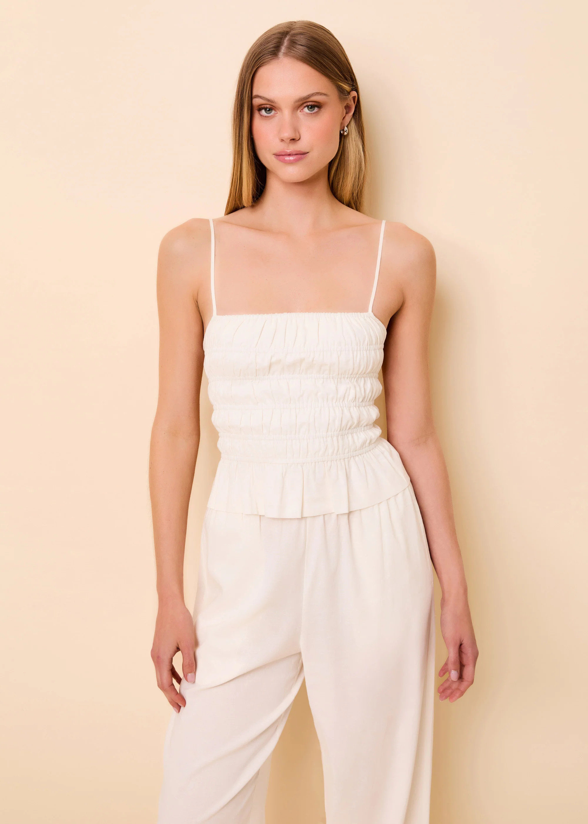 Delta Top Linen Optic White | Solid & Striped