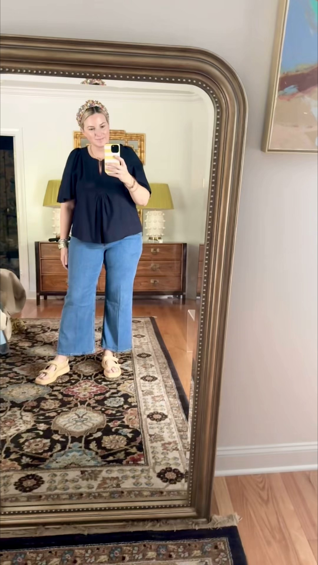 Casual everyday outfit 
Classic timeless style 
Loeffler Randall 
Tuckernuck 
Jcrew 
Easy outfit ideas 
Favorite Tuckernuck top 
Lele sadoughi headband 

#LTKMidsize #LTKOver40 #LTKSaleAlert