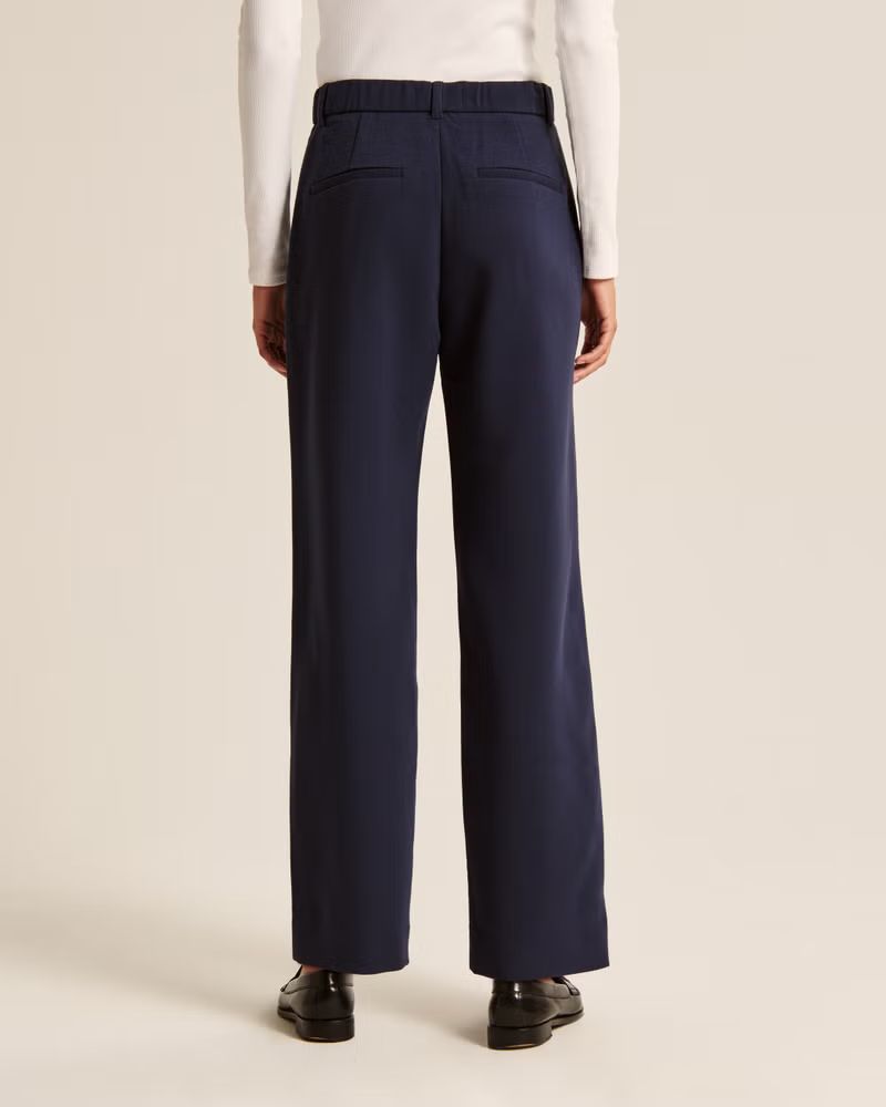 Women's Tailored Relaxed Straight Pant | Women's Bottoms | Abercrombie.com | Abercrombie & Fitch (US)