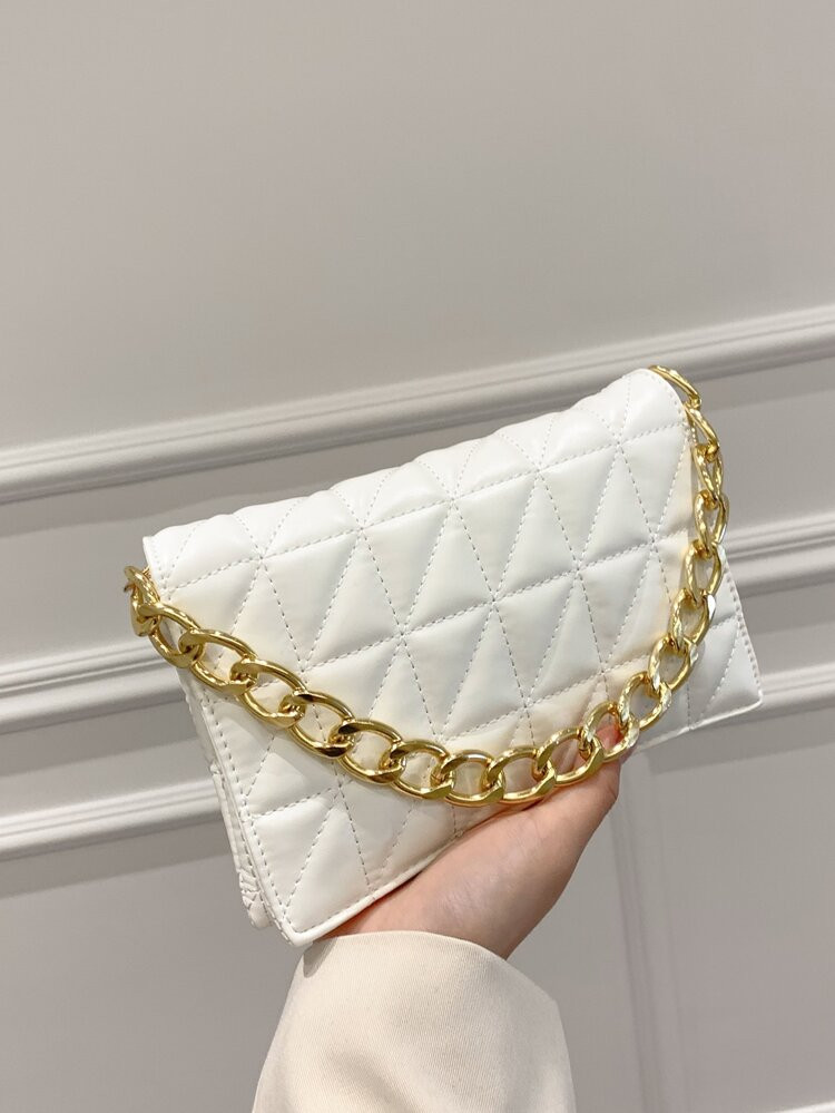 Chain Decor Quilted Clutch Bag | SHEIN