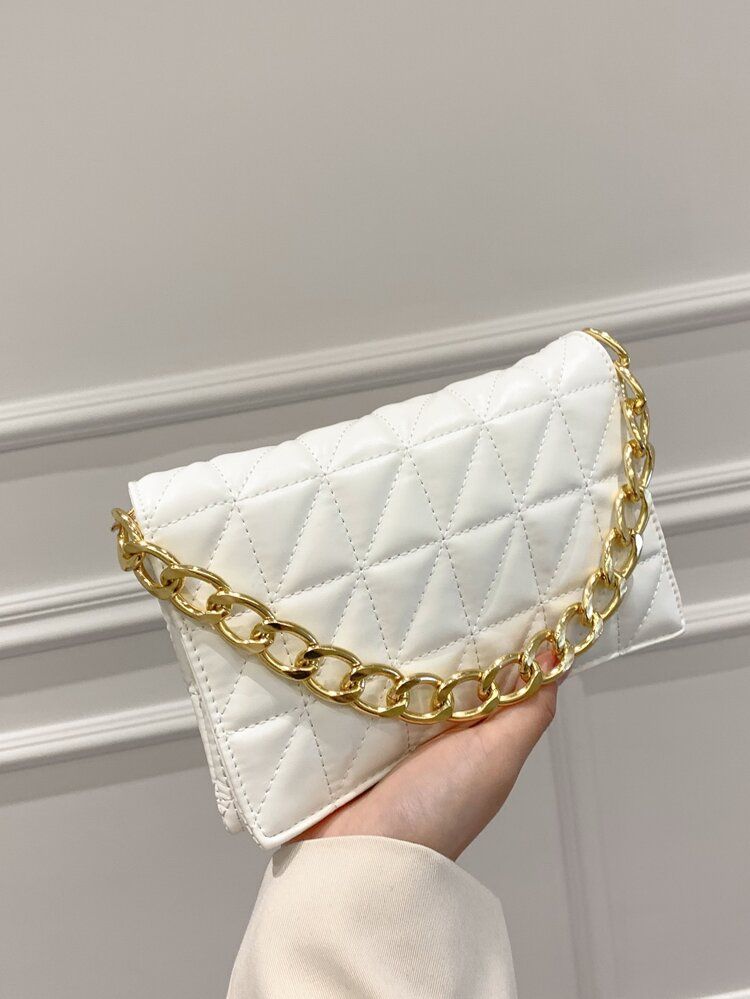Chain Decor Quilted Clutch Bag | SHEIN