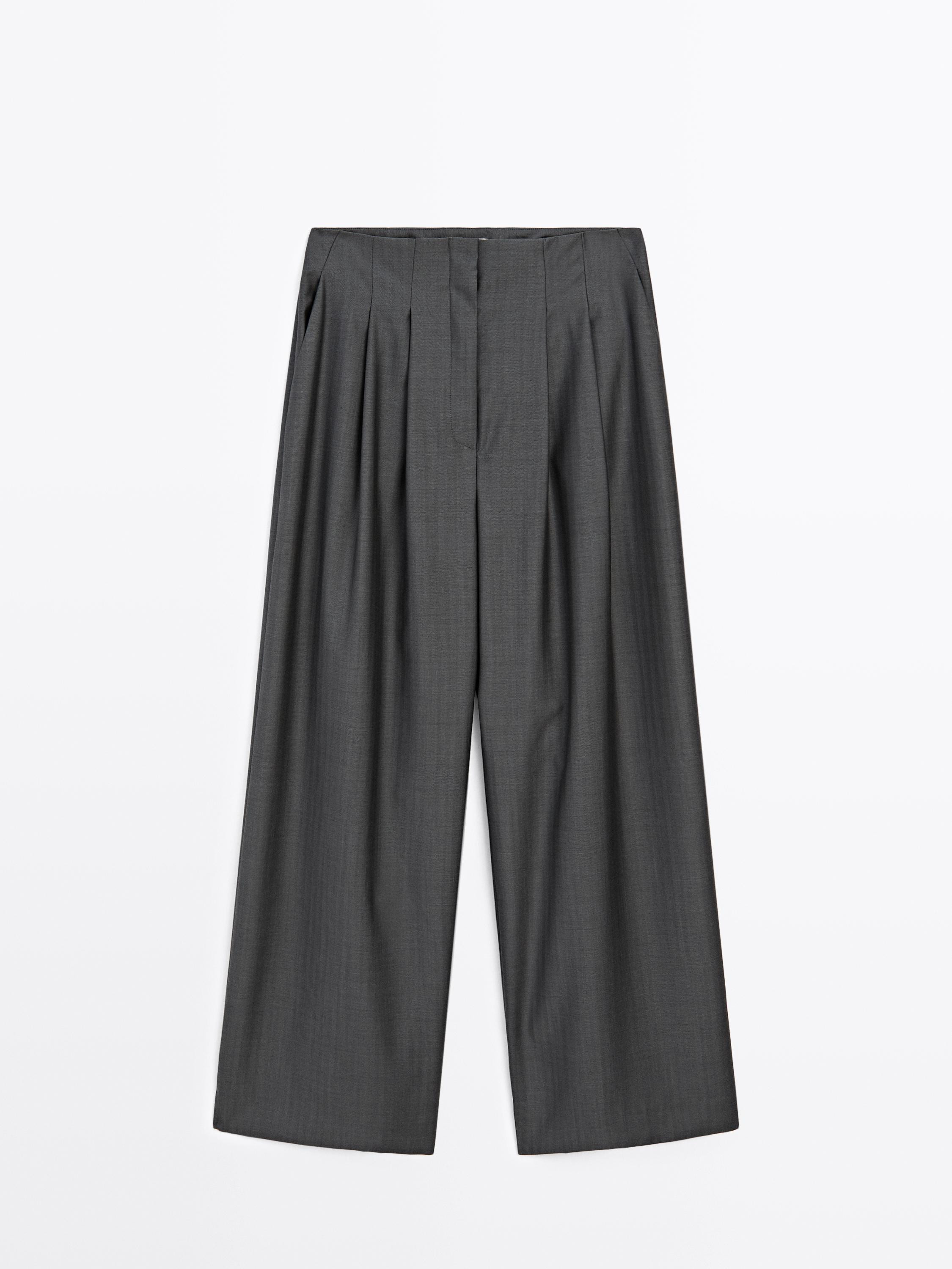 Pantalon à pinces 100 % laine - STUDIO | Massimo Dutti FR