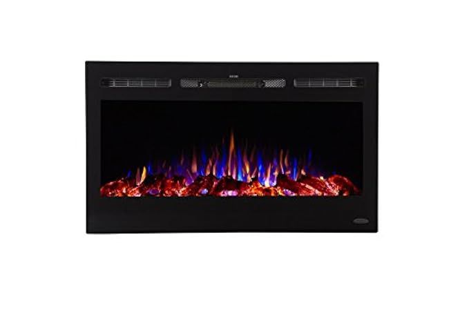 Touchstone 80014 - Sideline Electric Fireplace - 36 Inch Wide - in Wall Recessed - 5 Flame Settings  | Amazon (US)