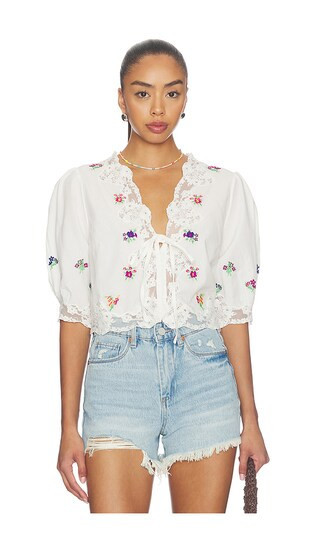 RIXO Ursula Top in Ivory. - size XL | Revolve Clothing (Global)