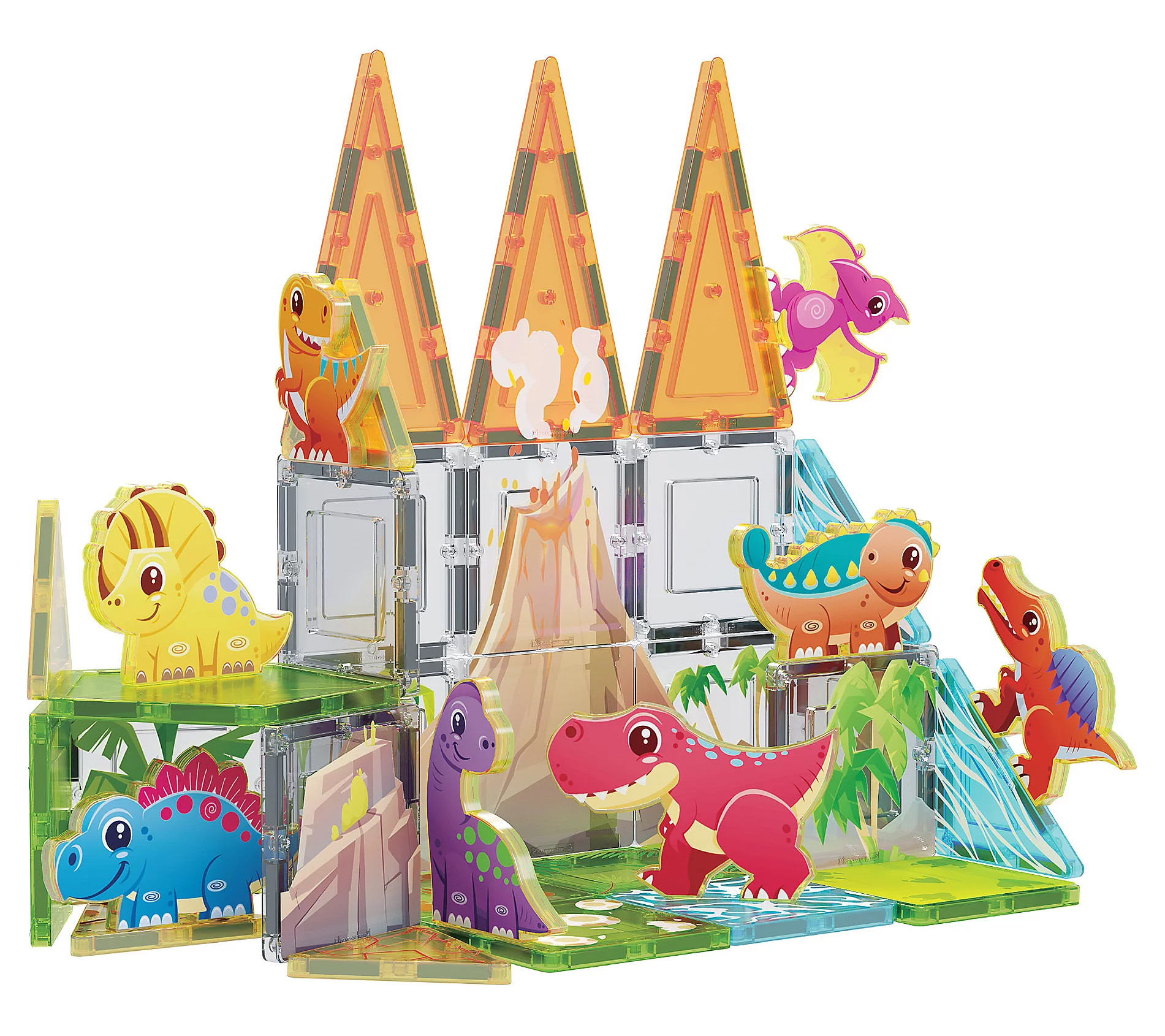 PicassoTiles Magnet Tile Building Tiles Dinosau r Themed Set | QVC