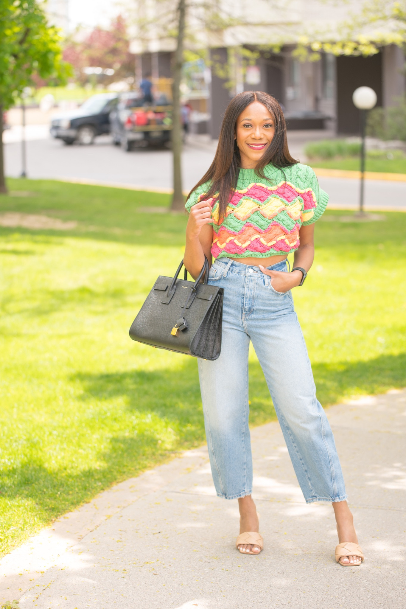 These horseshoe denim pants are some of my favourites! I paired it with a cropped knit top and my saint laurent (YSL) sac de Jour. Linked similar items below 

#LTKFind #LTKSeasonal #LTKitbag