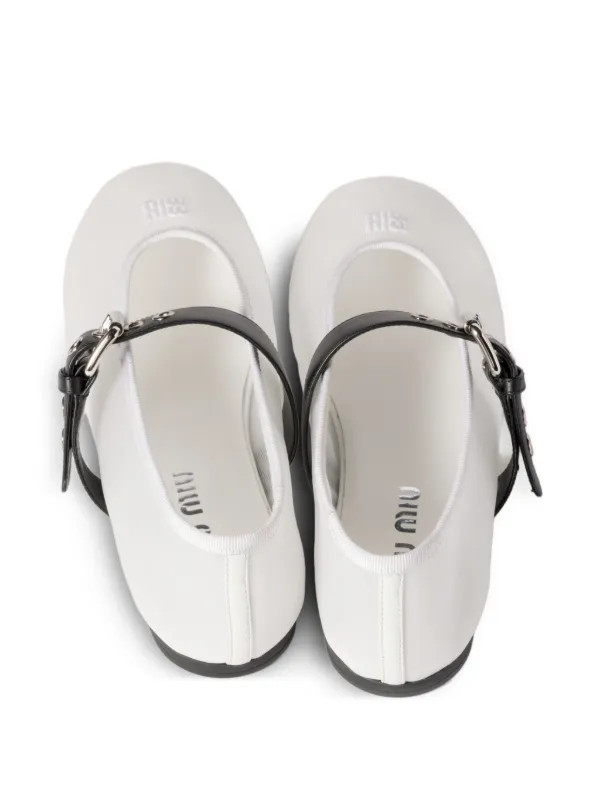 Miu Miumesh logo-embroidered ballet flats | Farfetch Global