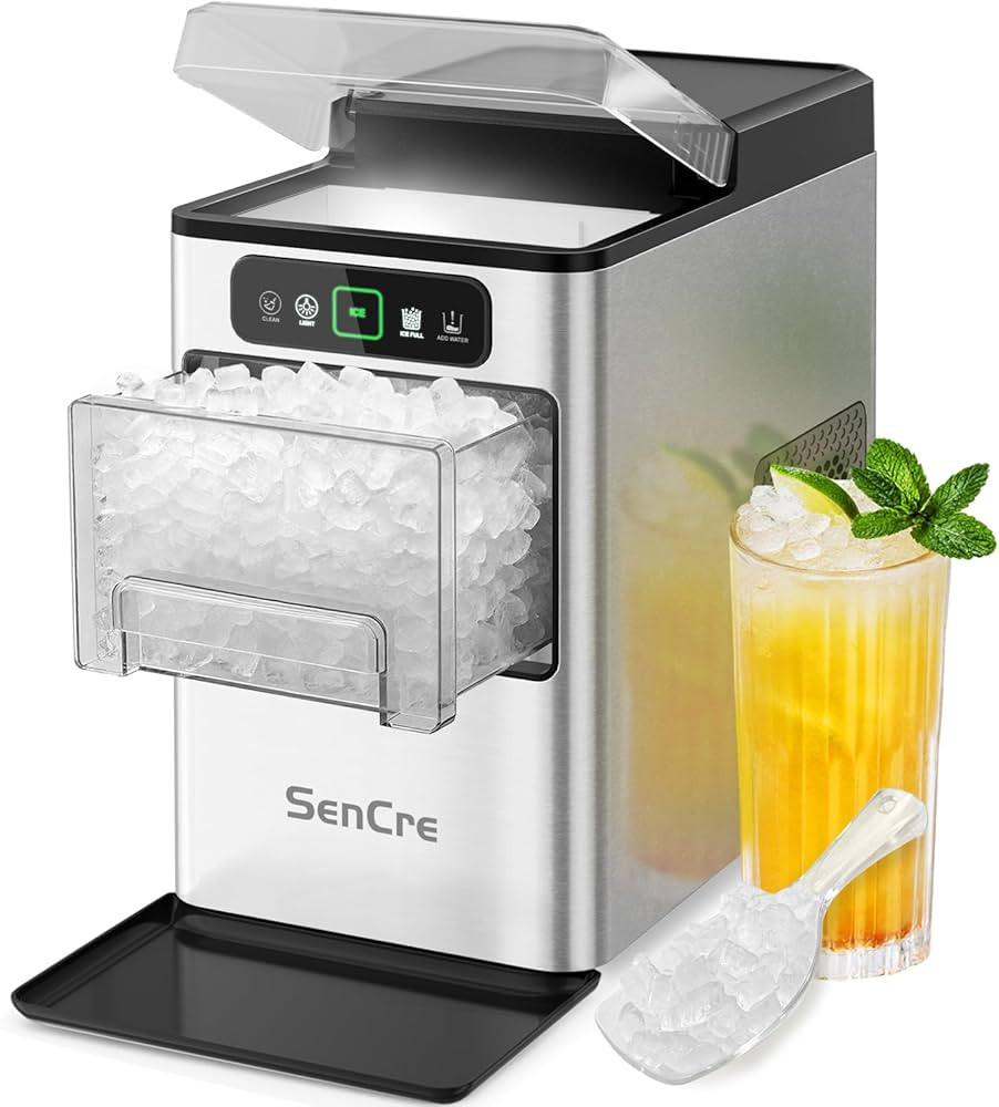 SenCre Nugget Ice Maker 40lbs/Day, Countertop Ice Maker Soft Chewable Ice, Ice Makers One-Click &... | Amazon (US)