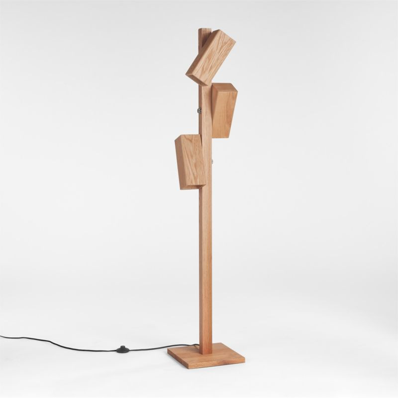 Shinola Utility Natural Wood Tree Floor Lamp | Crate and Barrel | Crate & Barrel