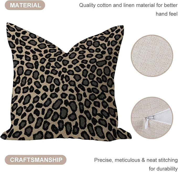 Decorative Outdoor Pillow Covers 18x18 Cheetah Leopard Print Animal Black and Light Brown Home De... | Amazon (CA)