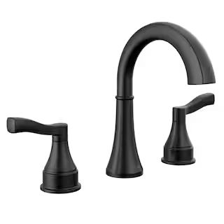 Faryn 8 in. Widespread Double Handle Bathroom Faucet in Matte Black | The Home Depot