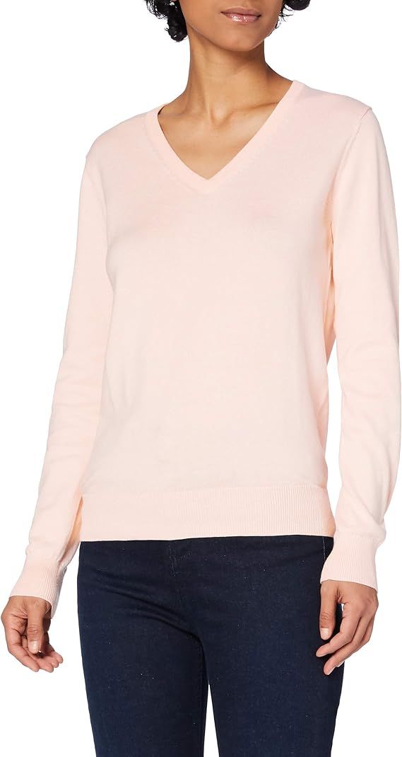 MERAKI Women's Cotton V Neck Sweater | Amazon (US)