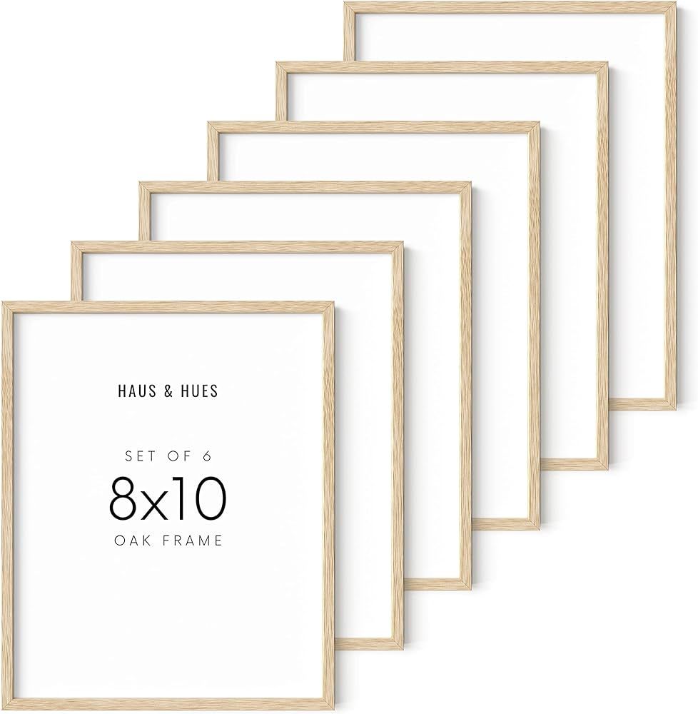HAUS AND HUES 8x10 Frames Set of 6, Wood Picture Frames 8x10, 8x10 Picture Frame Set of 6, Wooden... | Amazon (US)