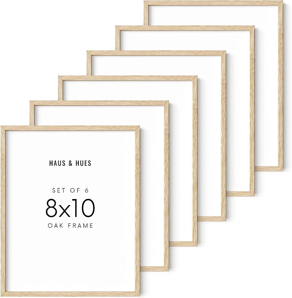 HAUS AND HUES 8x10 Frames Set of 6, Wood Picture Frames 8x10, 8x10 Picture Frame Set of 6, Wooden... | Amazon (US)