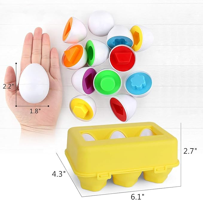 Toddler Toys - Color Matching Egg Set - Educational Color, Shapes and Sorting Recognition Skills ... | Amazon (US)