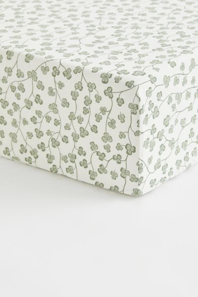 Patterned Cotton Fitted Sheet | H&M (US + CA)