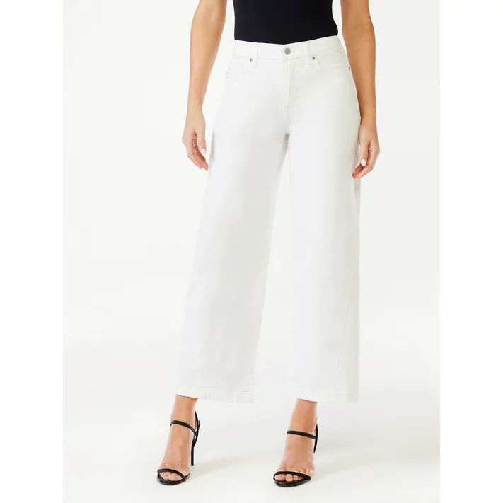 Sofia Jeans Women's Luisa Wide Leg High Rise Crop Jeans with Gusset Detail | Walmart (US)