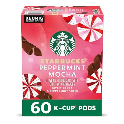 Starbucks K-Cup Coffee Pods, Peppermint Mocha Naturally Flavored Coffee for Keurig Brewers, 100% Arabica, Limited Holiday Edition, 6 Boxes (60 Pods Total) | Amazon (US)