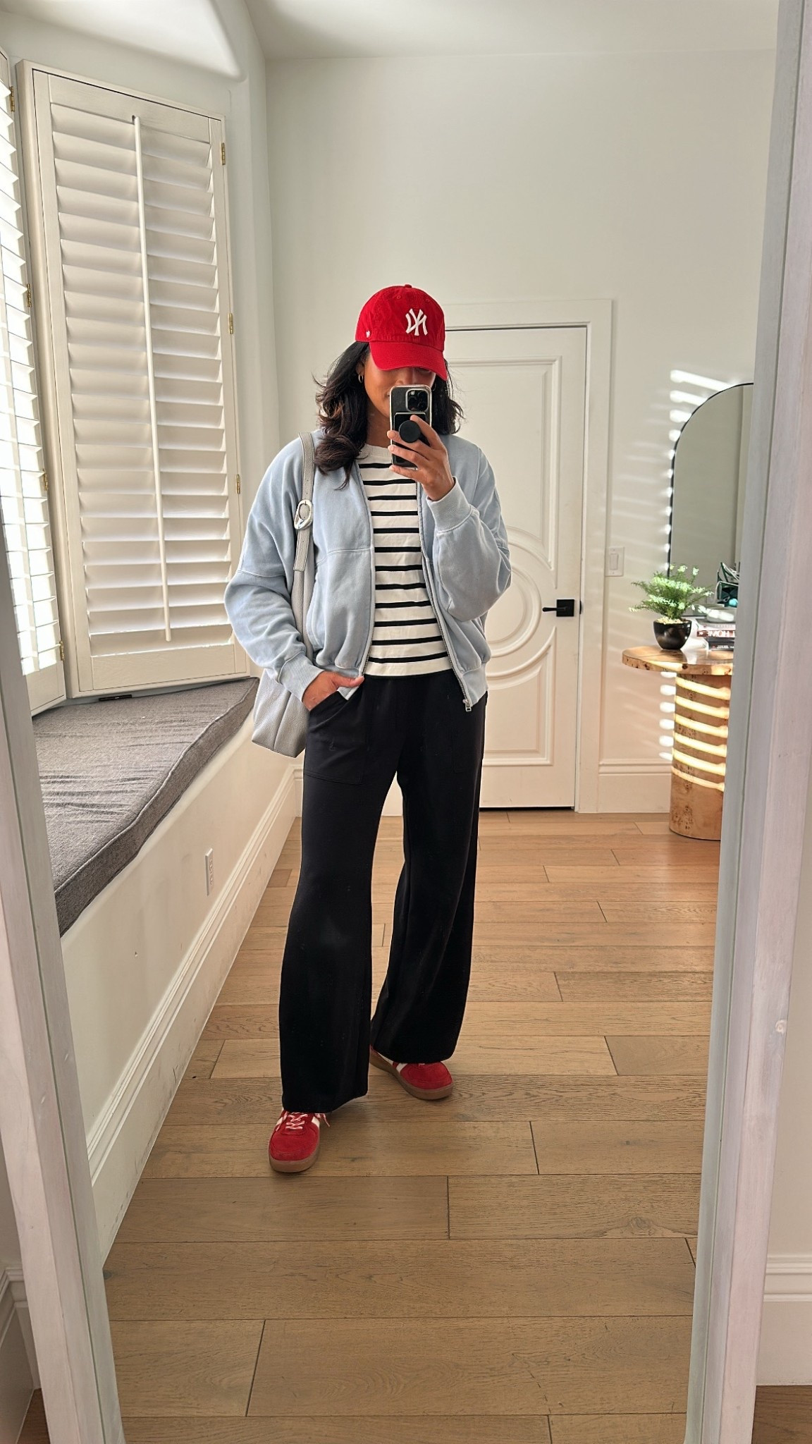 Easy everyday outfit!! Love this color combo of the red with baby blue mixed in with stripes!! All fit true to size.

#LTKmomlife #LTKootd