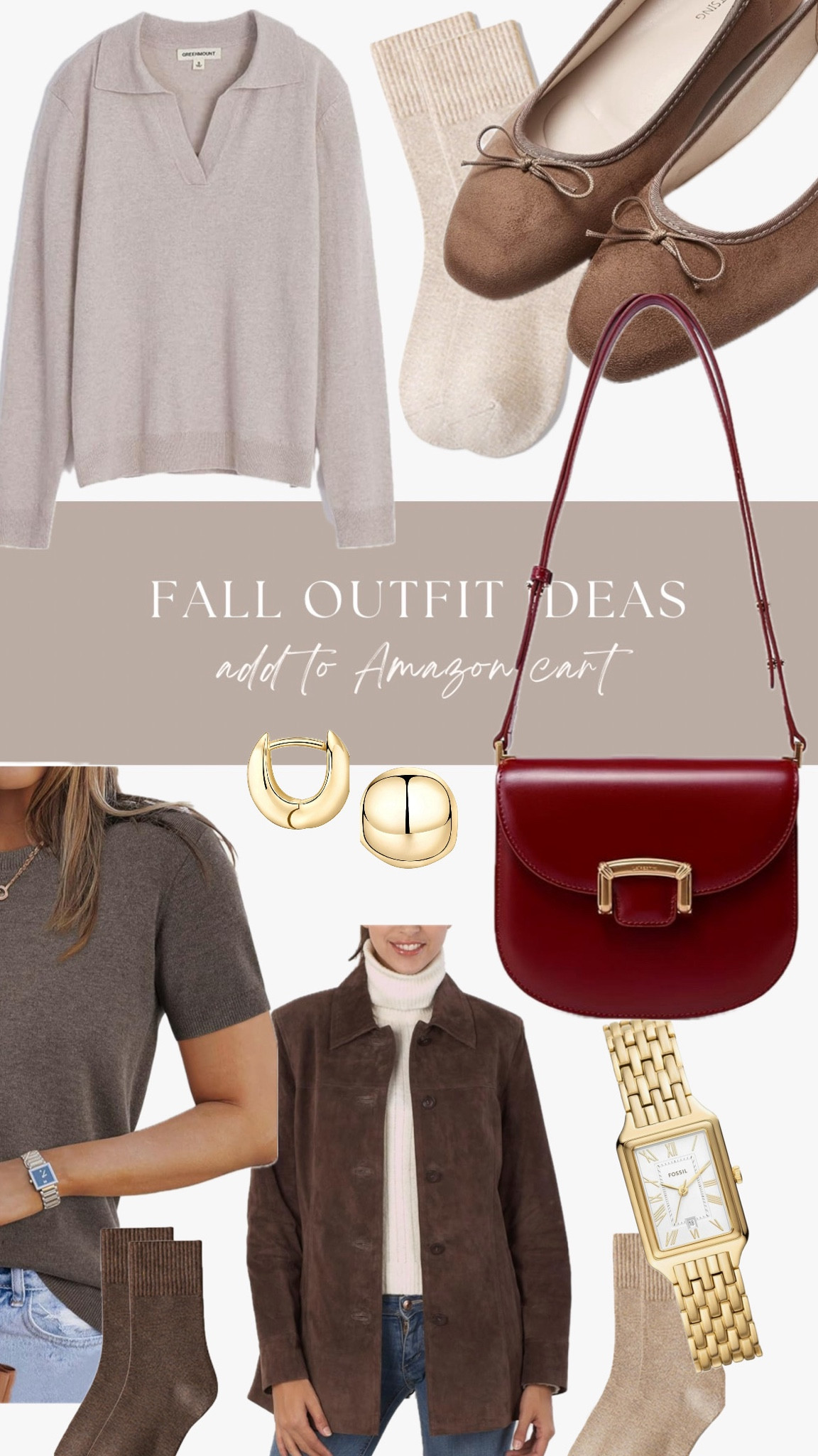 Amazon outfit, fall fashion, fall style, Amazon bestsellers, Amazon cashmere, cashmere sweaters, dark cherry red bag, red bag, red accessories, gold watch, small gold watch, suede coat, suede jacket, Huggies, huggy earrings, Amazon jewelry

#LTKFindsUnder50 #LTKStyleTip #LTKFindsUnder100
