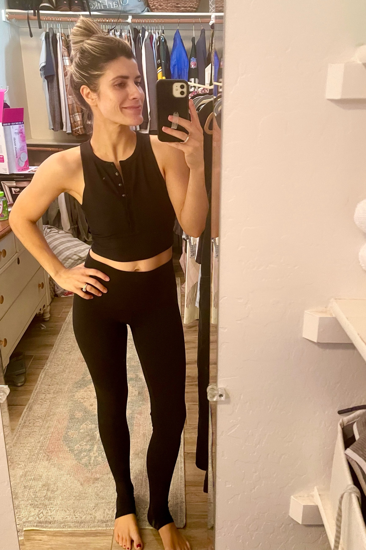 These Abercrombie tops are my FAVORITE!! I have it in two colors and wear them all the time. This outfit can go from Pilates to preschool pickup and is my daily SAHM  uniform 💁🏻‍♀️
.
.
.
.

.
.
#athleisure #lululemon #momuniform #workoutclothes #pilates #abercrombie #SAHMclothes 

#LTKFitness #LTKFindsUnder100 #LTKActive