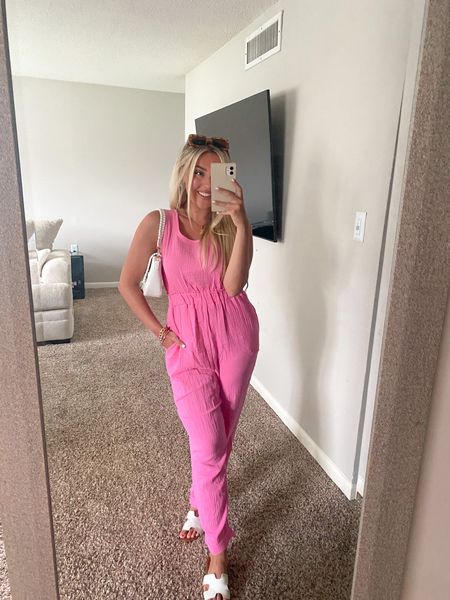 Barbie pink jumpsuit from pink lily. Wearing a size small. Fits tts  

#LTKunder50 #LTKunder100 #LTKstyletip