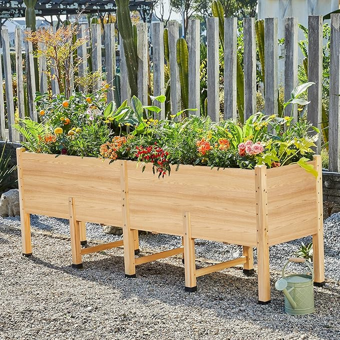 AMERLIFE 7x2 Ft Raised Garden Bed, 16 Inch Depth Featuring Legs, Drainage Holes, Ideal for Deep R... | Amazon (US)