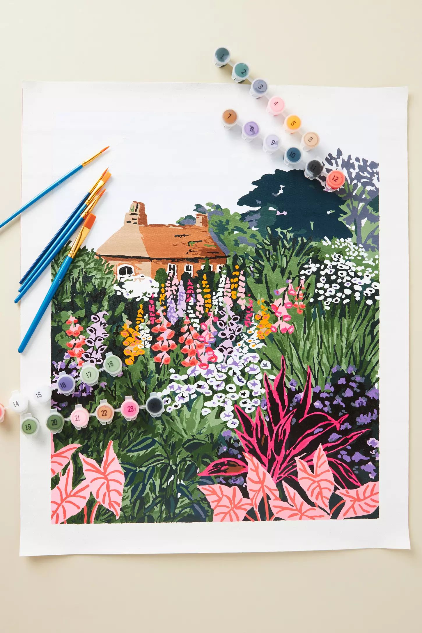 Lush Garden Paint-By-Numbers Kit | Anthropologie (US)