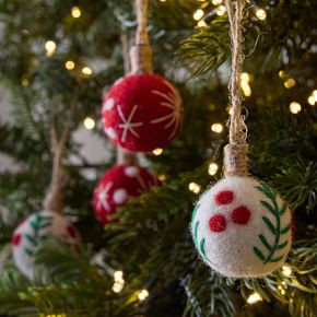 Small Embroidered Felt Balls (Set of 6) | West Elm (US)