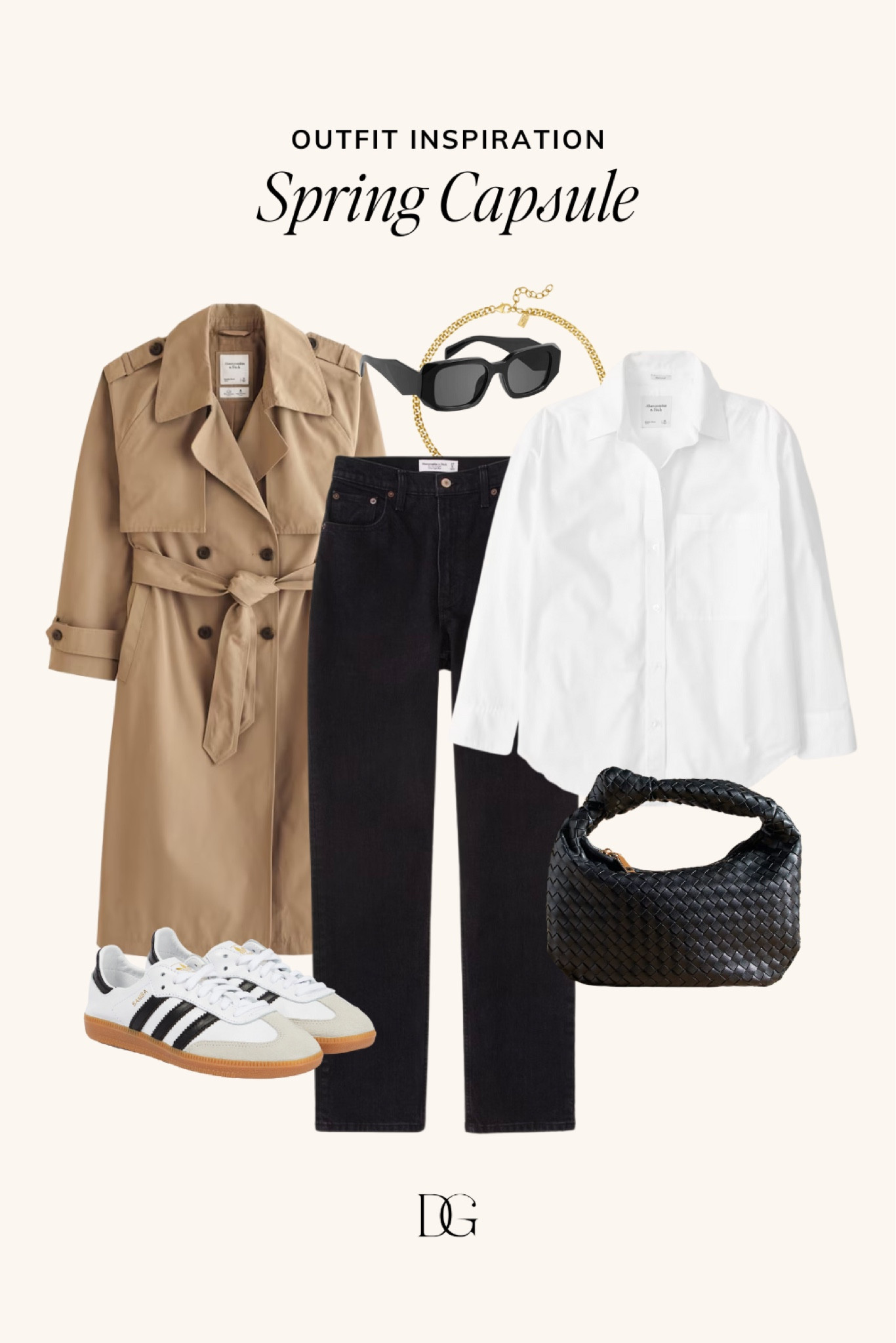 Spring Capsule Wardrobe for 2024 // Capsule wardrobe, spring outfits, spring outfit, spring staples, spring fashion, elevated spring outfit, casual spring outfit, simple spring outfit, neutral spring outfit, trench coat, adidas samba outfit 

#LTKfindsunder100 #LTKstyletip #LTKSeasonal