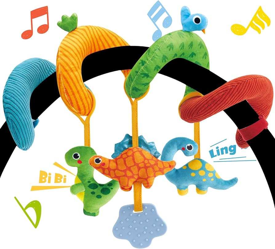 Amazon.com: hahaland Car Seat Toys for Babies 0-6 Months Boy - Baby Toys 0-6 Months - Rattle, Mir... | Amazon (US)