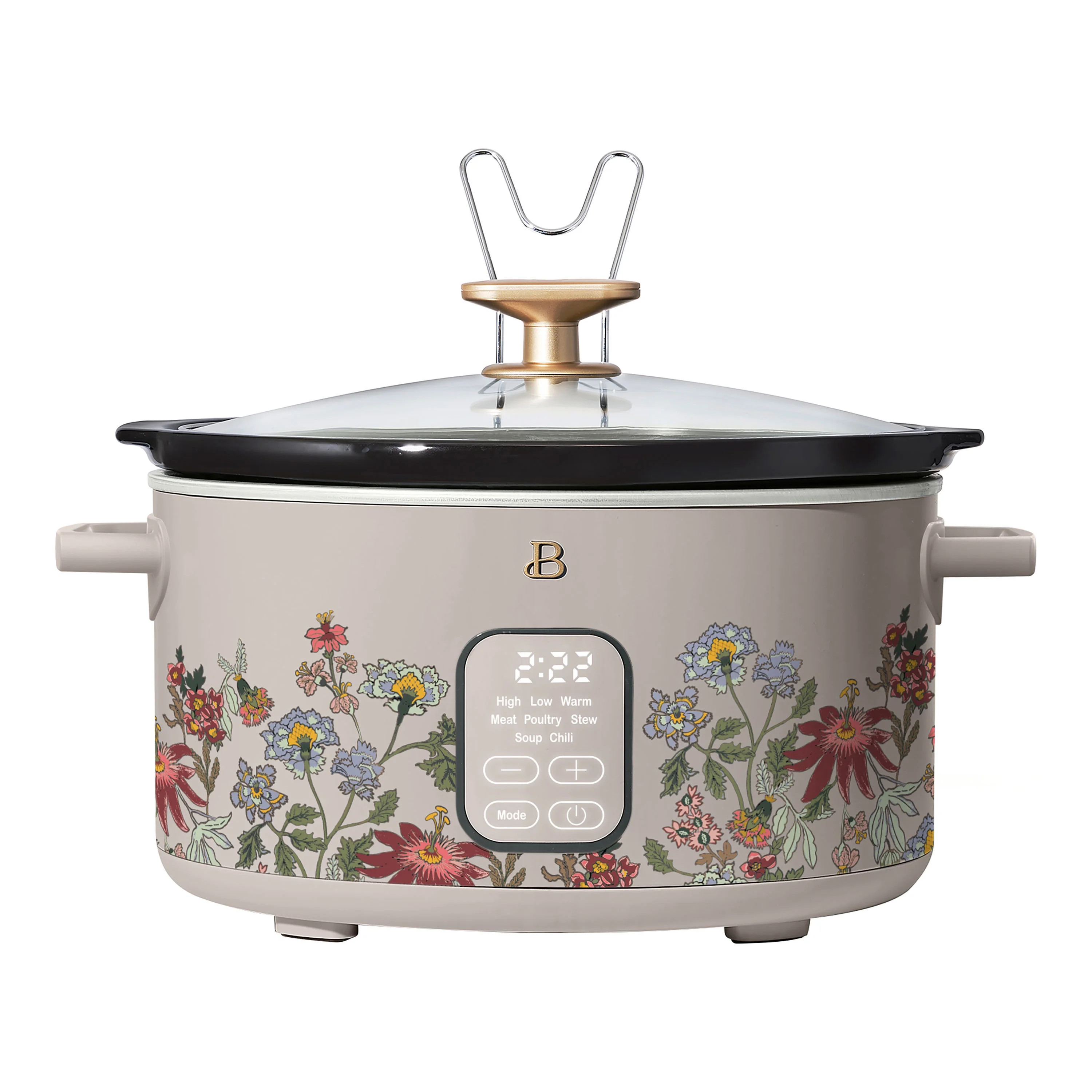 Beautiful 6 Qt Programmable Slow Cooker, Wildflower Porcini Taupe by Drew Barrymore | Walmart (US)