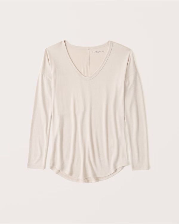 Cozy Long-Sleeve V-Neck Legging Tee | Abercrombie & Fitch (US)