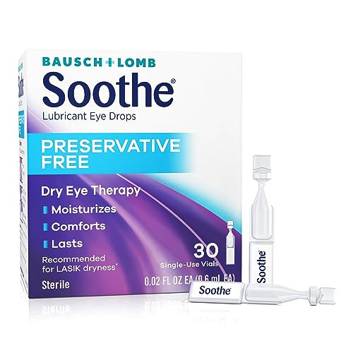 Soothe Preservative Free Lubricant Eye Drops, Long-Lasting Dry Eye Relief, Moisturizing & Comforting, Suitable for Sensitive Eyes, Single Use Vials, 30 Count | Amazon (US)