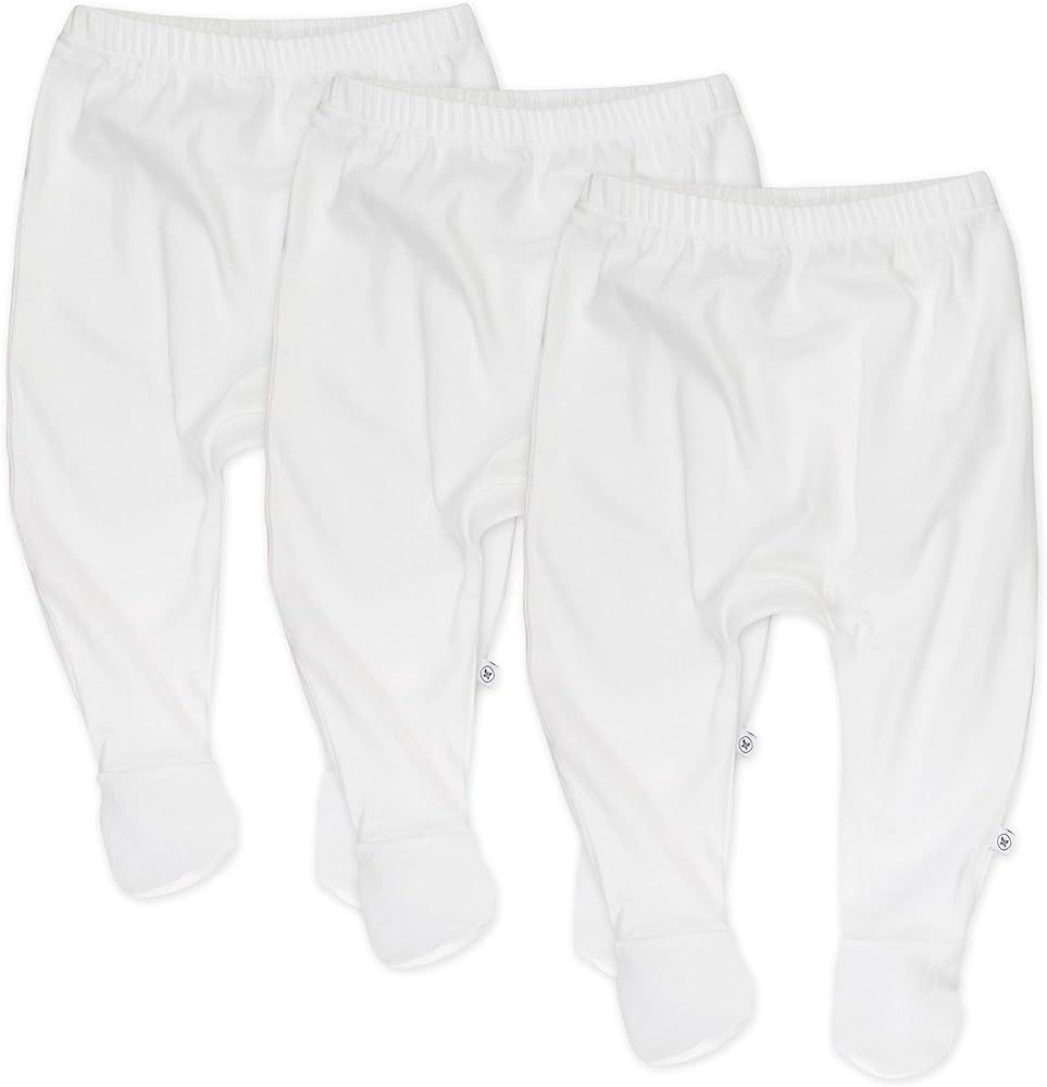 HonestBaby 3-Pack Footed Pants Roomy Fit Pull on Bottoms 100% Organic Cotton for Infant Baby Boys... | Amazon (US)