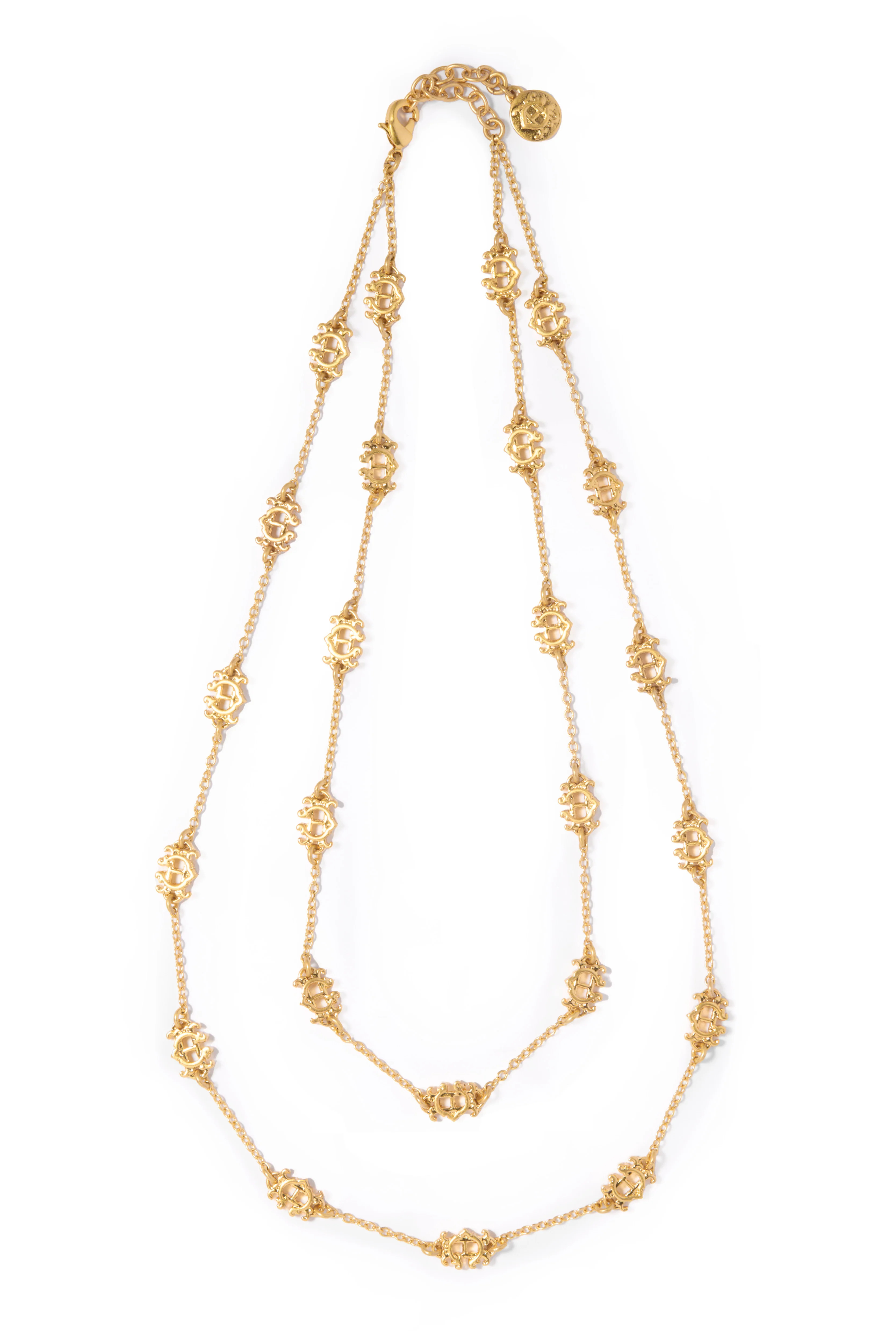 Fine Heraldic HC Layered Necklace (Vintage Gold) | Holland Cooper